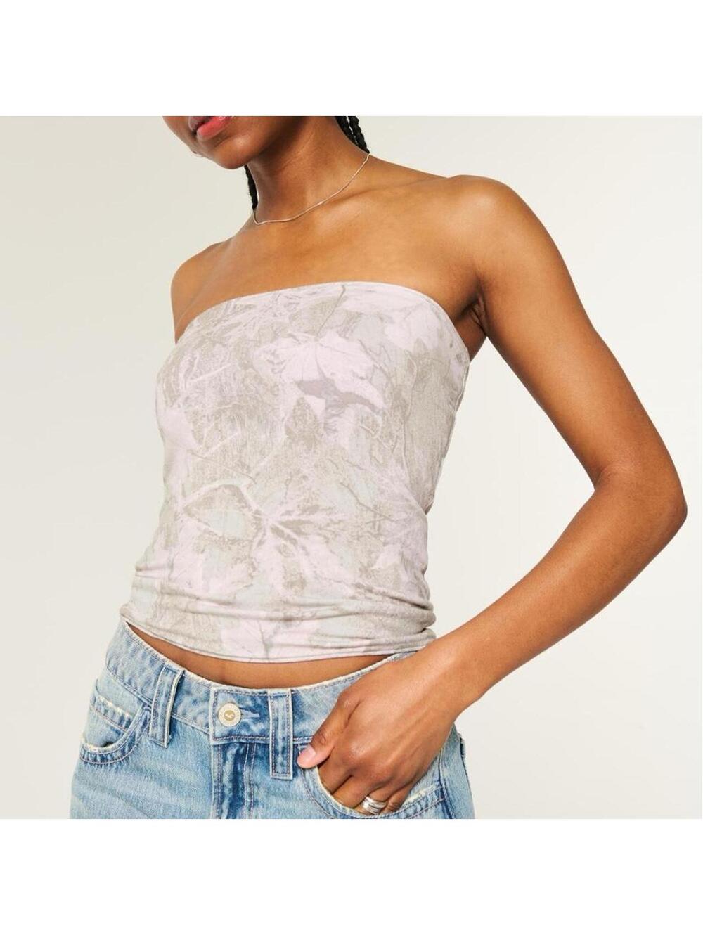 Hollister Pink Camo Double Sided Tube Top